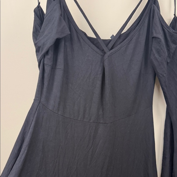 Killstar Black Backless Cold Shoulder bell sleeve jersey goth Dress XL - Picture 10 of 14